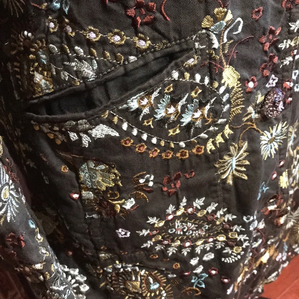 Johnny Was Green Paisley Long Coat - Picture 3 of 6